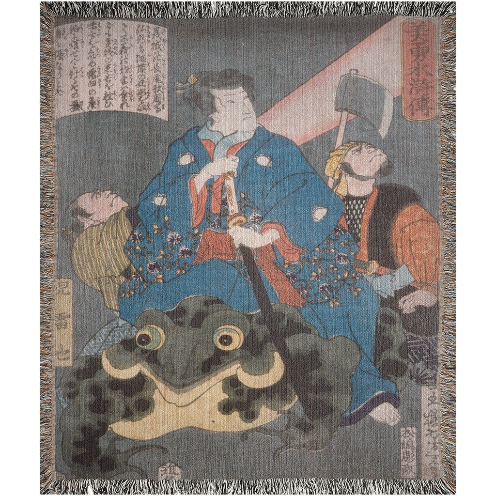 Jiraiya Riding a Frog ( 1866)  Throw Blanket