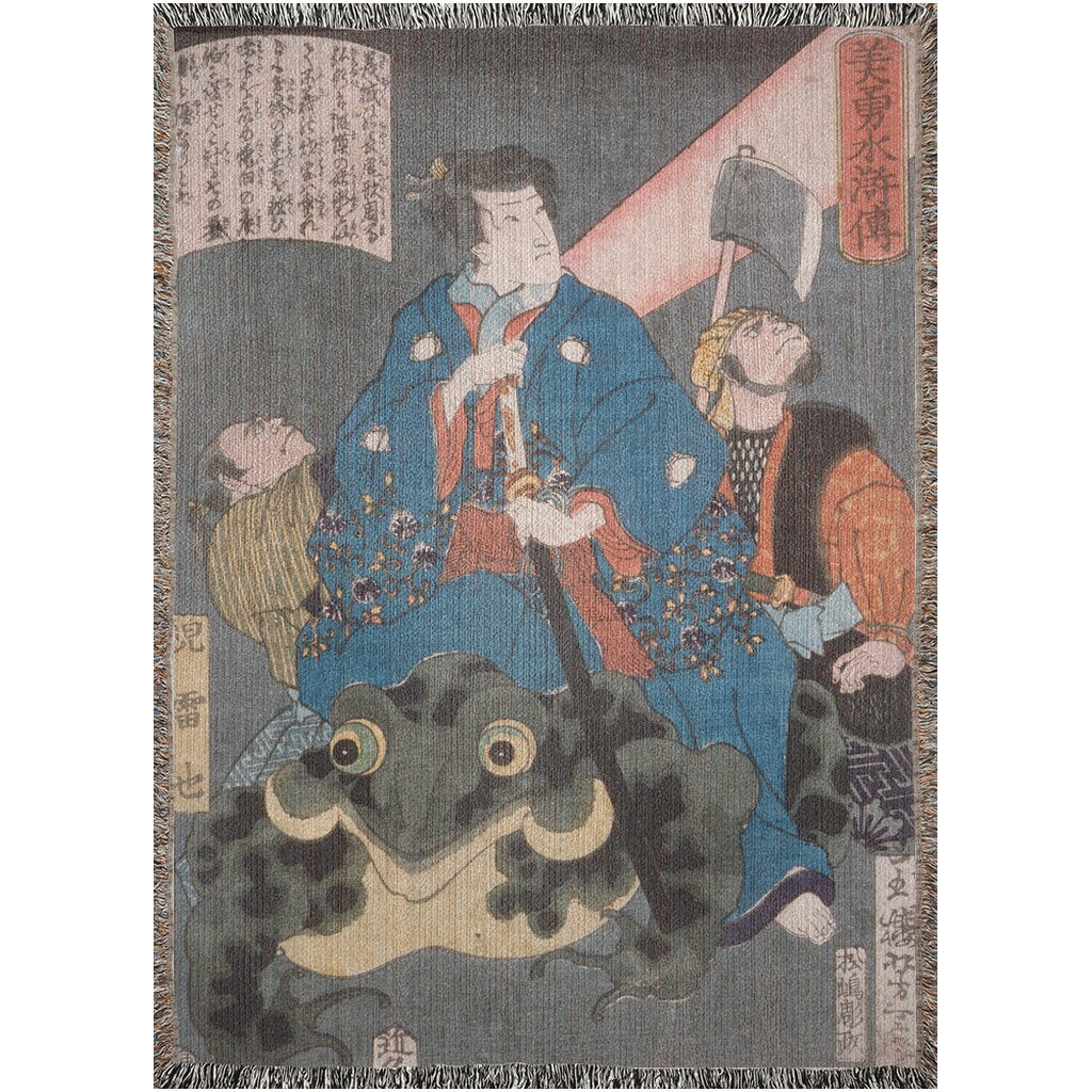 Jiraiya Riding a Frog ( 1866)  Throw Blanket