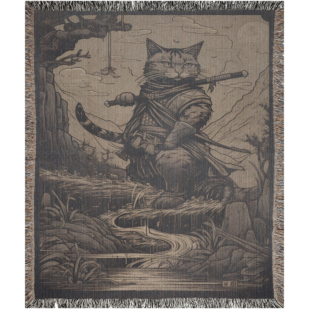 Ninja Cat  Throw Blanket