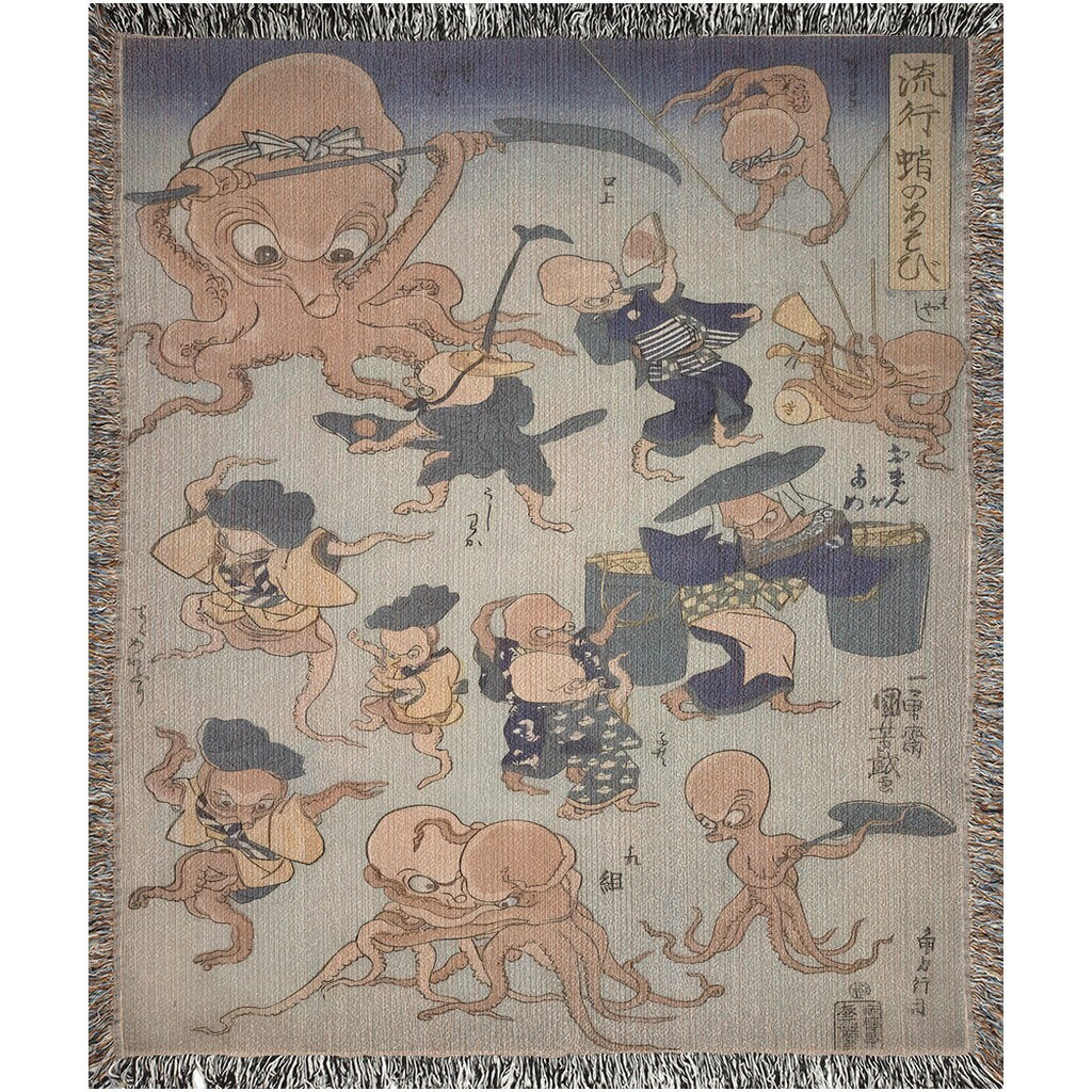 Octopus Games 1840s Throw Blanket