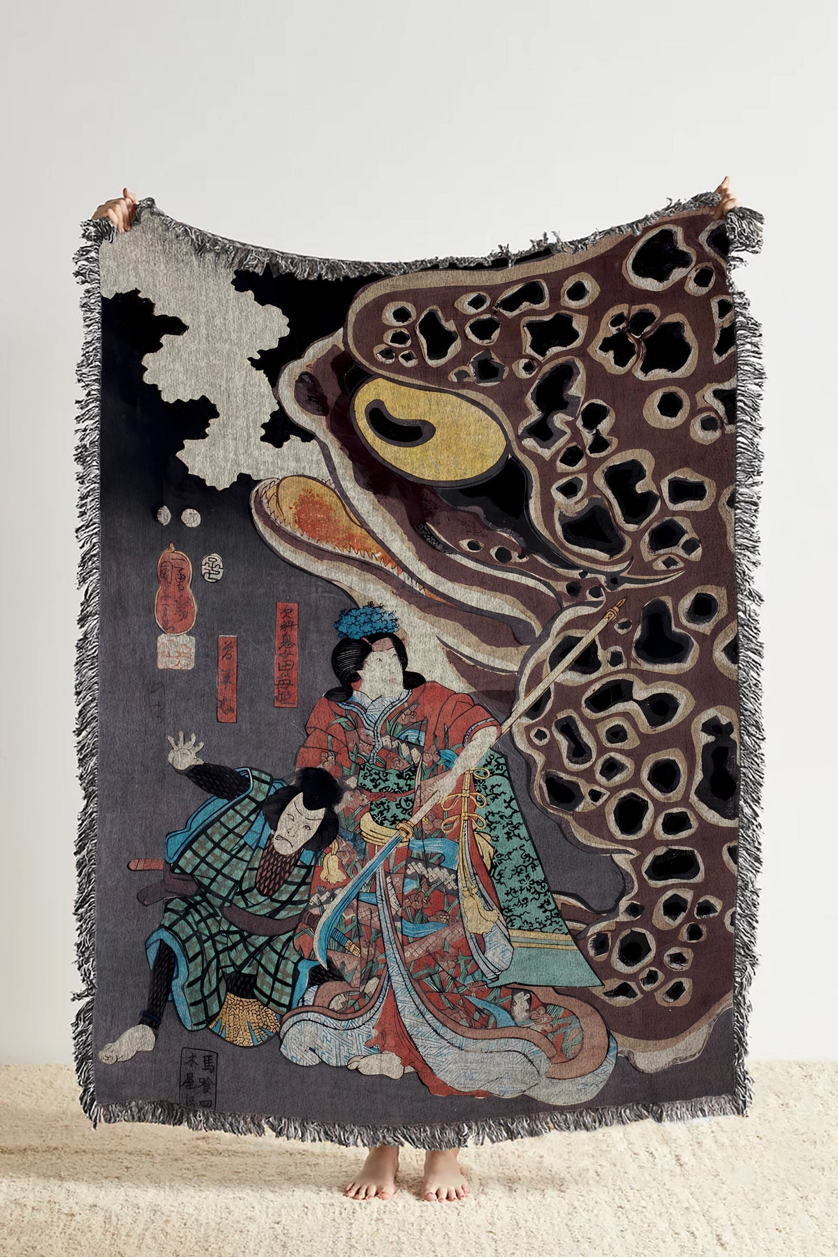 Jiraya Fighting Orochimaru Throw Blanket