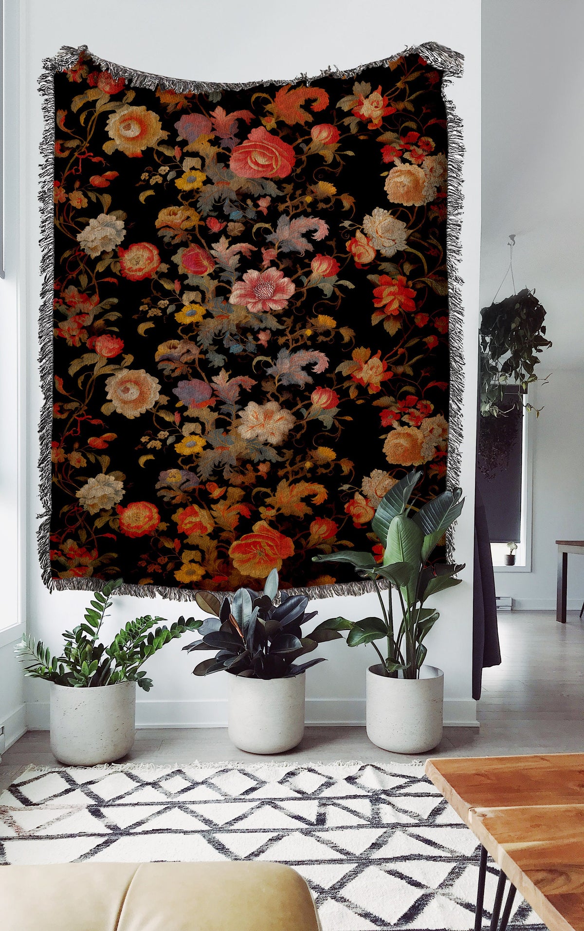 Victorian Floral  Throw Blanket