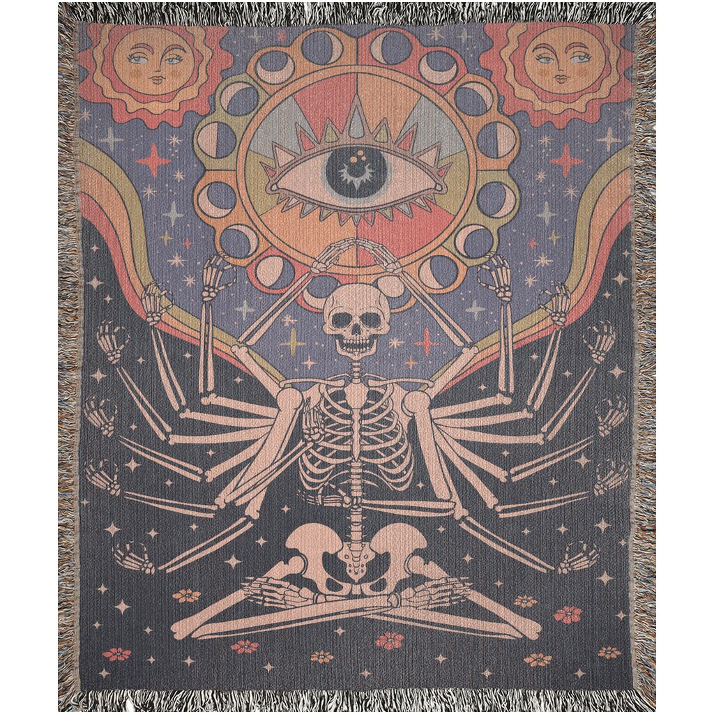 Zen Skeleton Throw Blanket