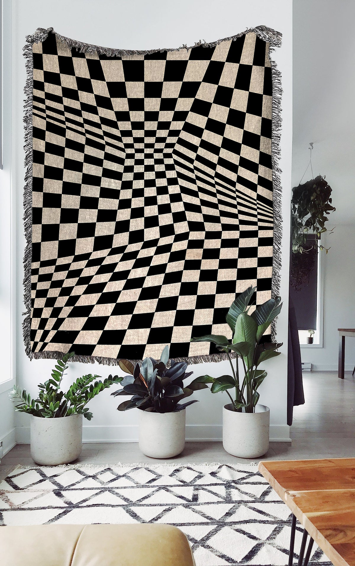 Checkered Wave Throw Blanket