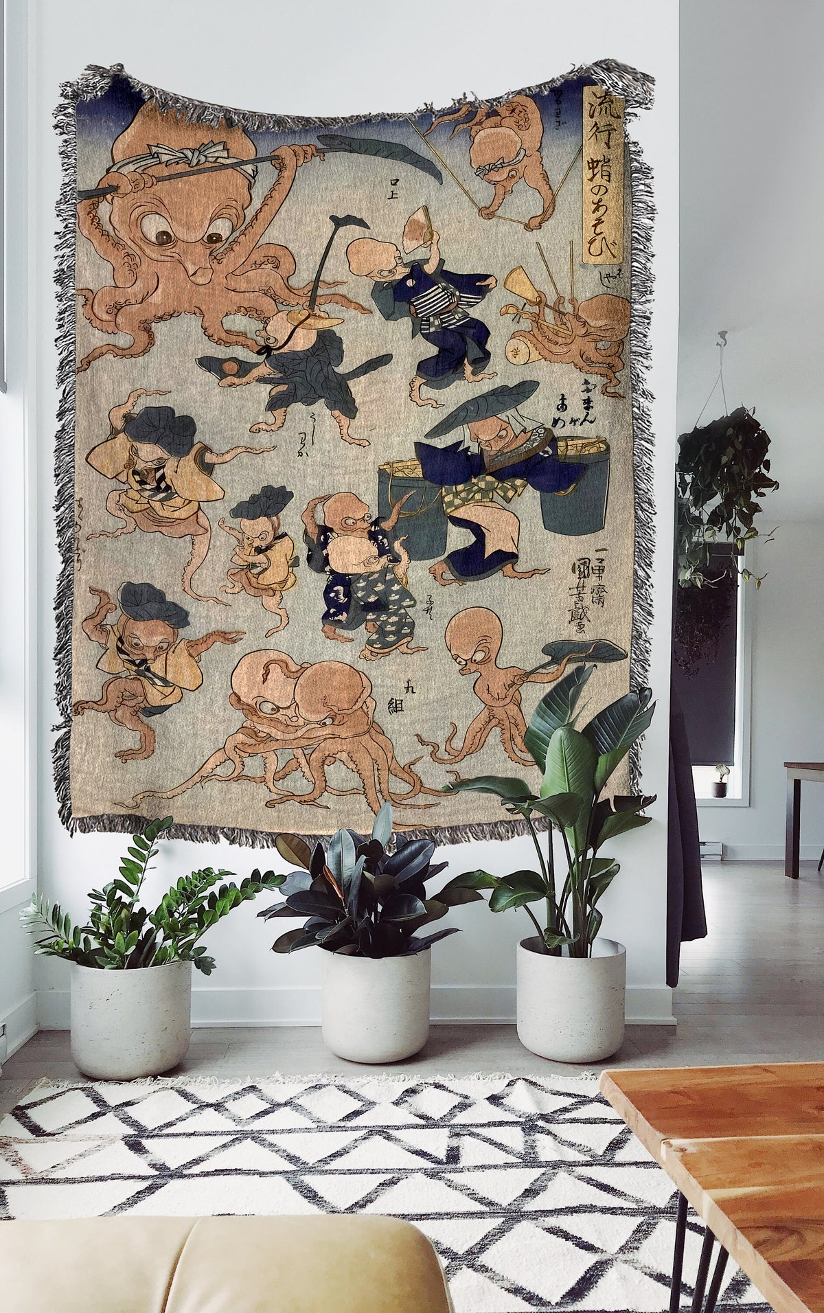 Octopus Games 1840s Throw Blanket