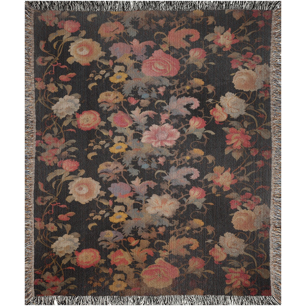 Victorian Floral  Throw Blanket