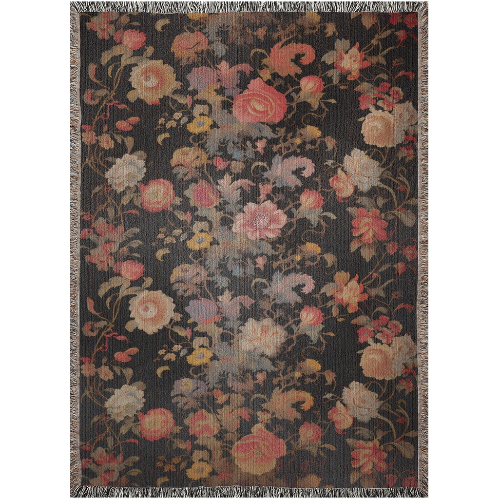 Victorian Floral  Throw Blanket