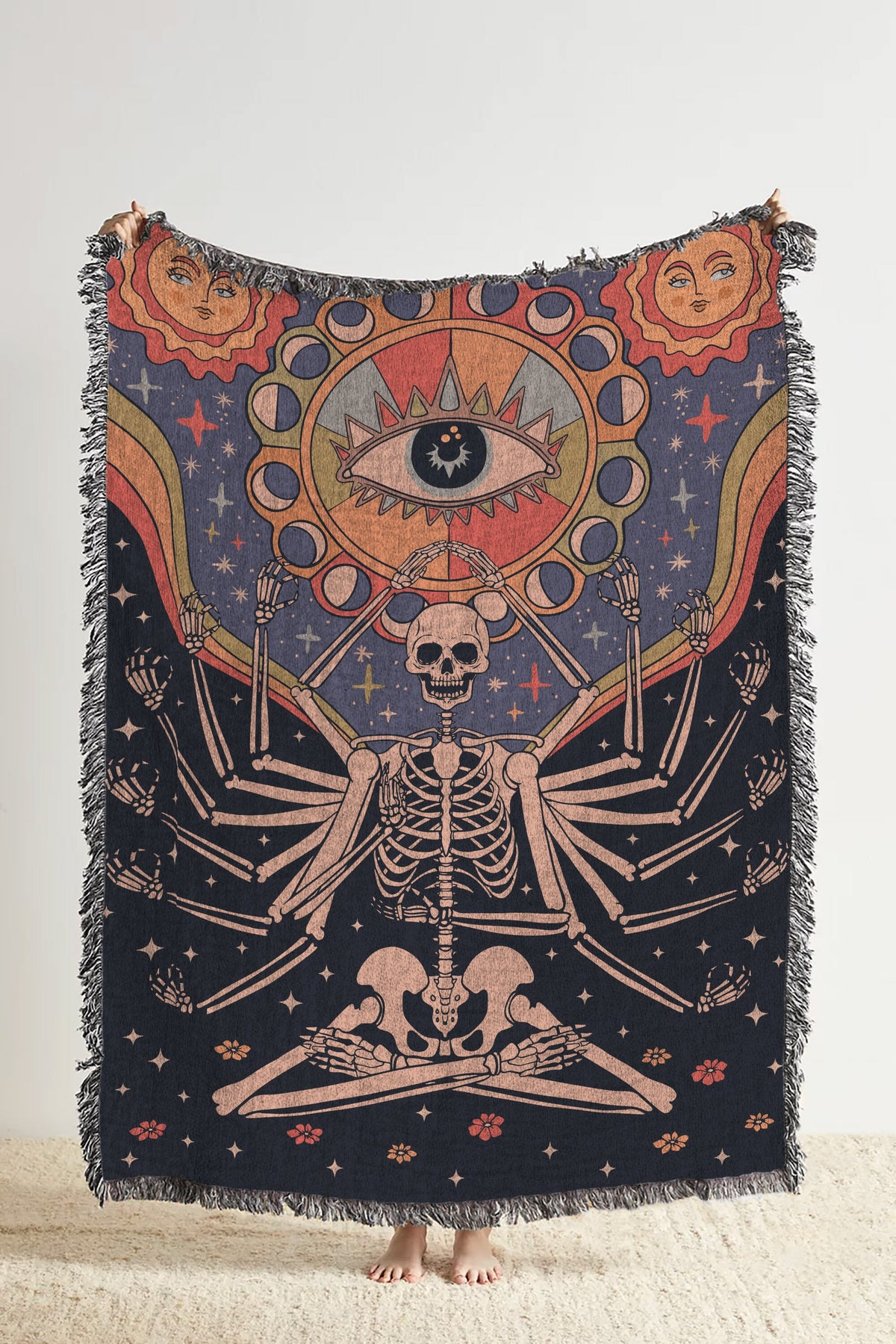 Zen Skeleton Throw Blanket