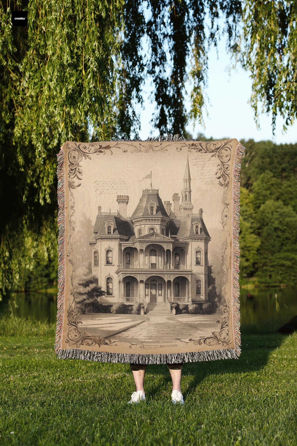 Vintage House Throw Blanket