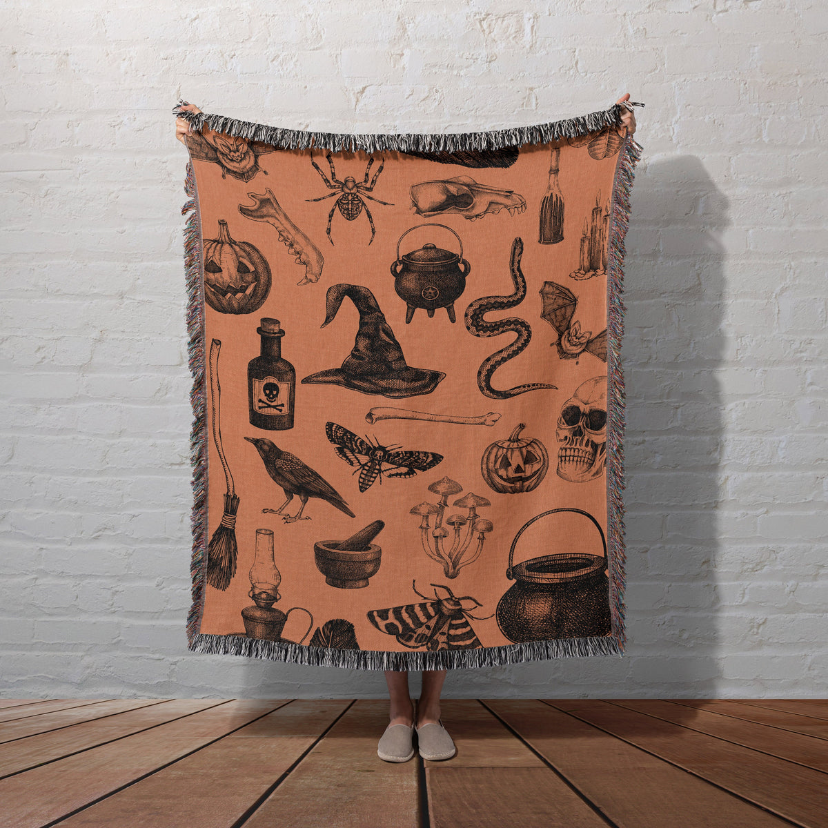 Witchy Pattern Halloween Blanket