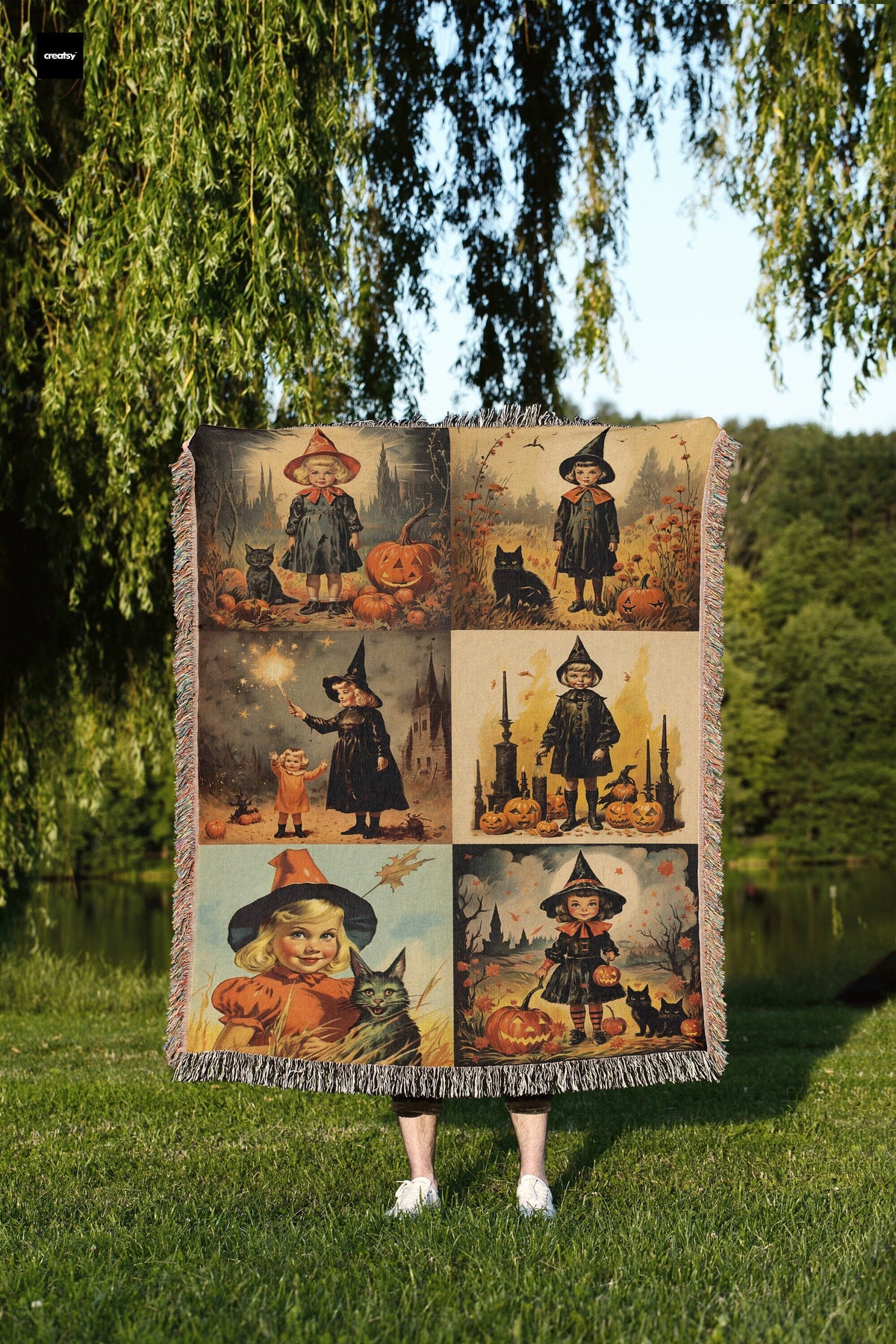 50s Witch Throw Blanket