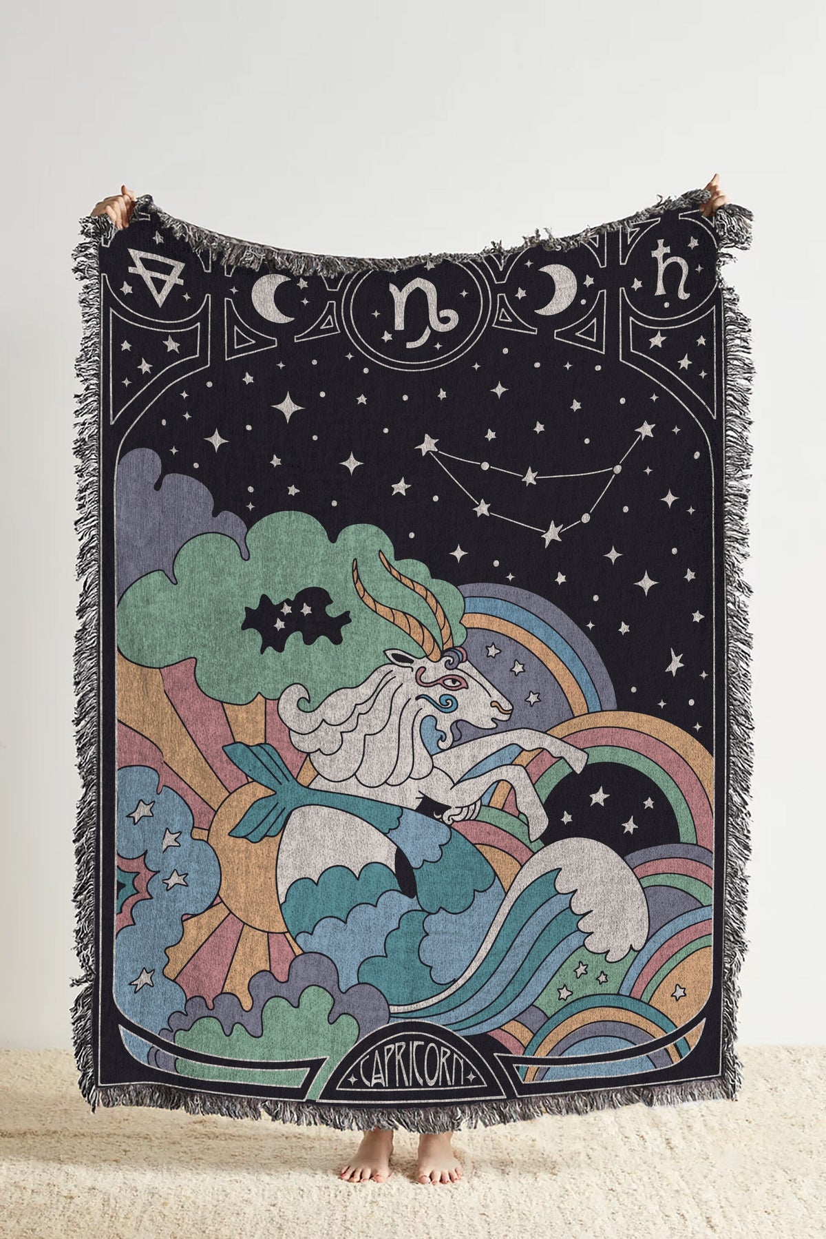 Capricorn Zodiac Throw Blanket