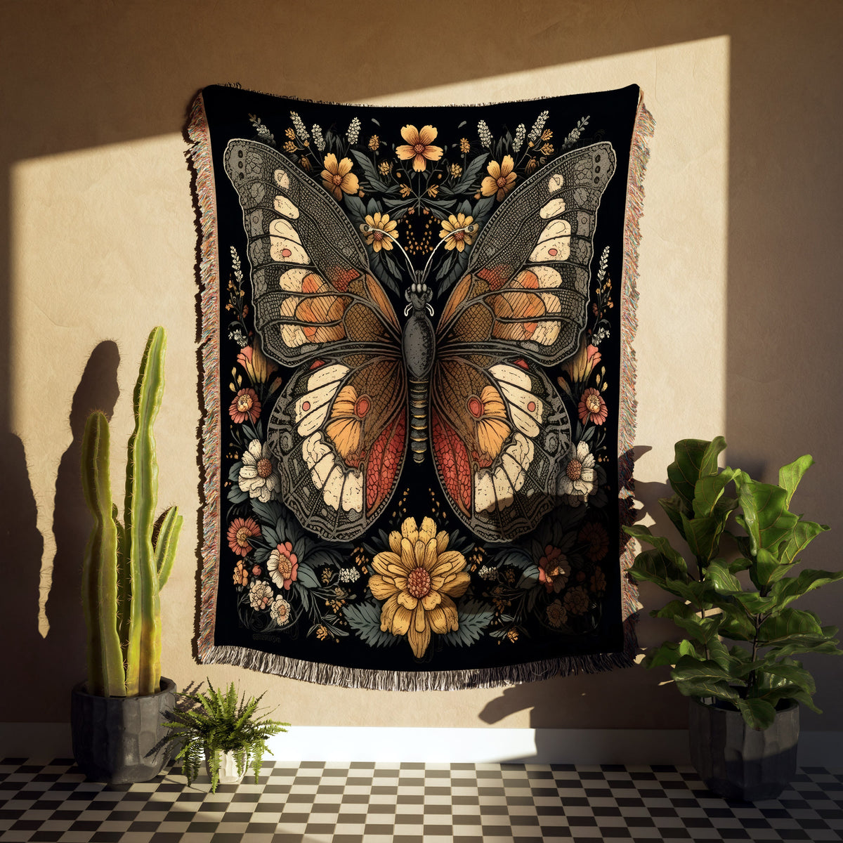 Whimsical Butterfly  Throw Blanket