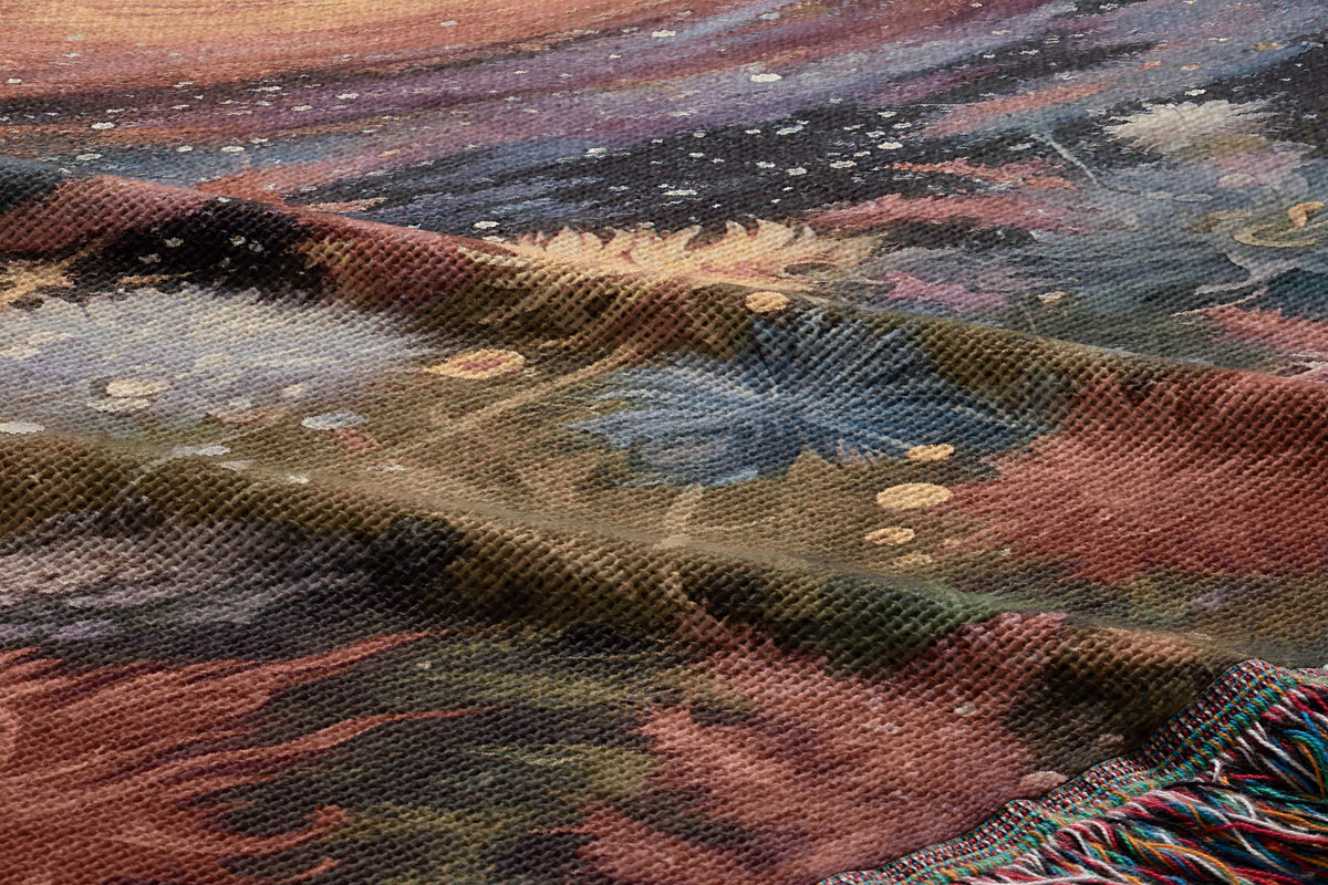 Floral Cosmic Swirl Throw Blanket