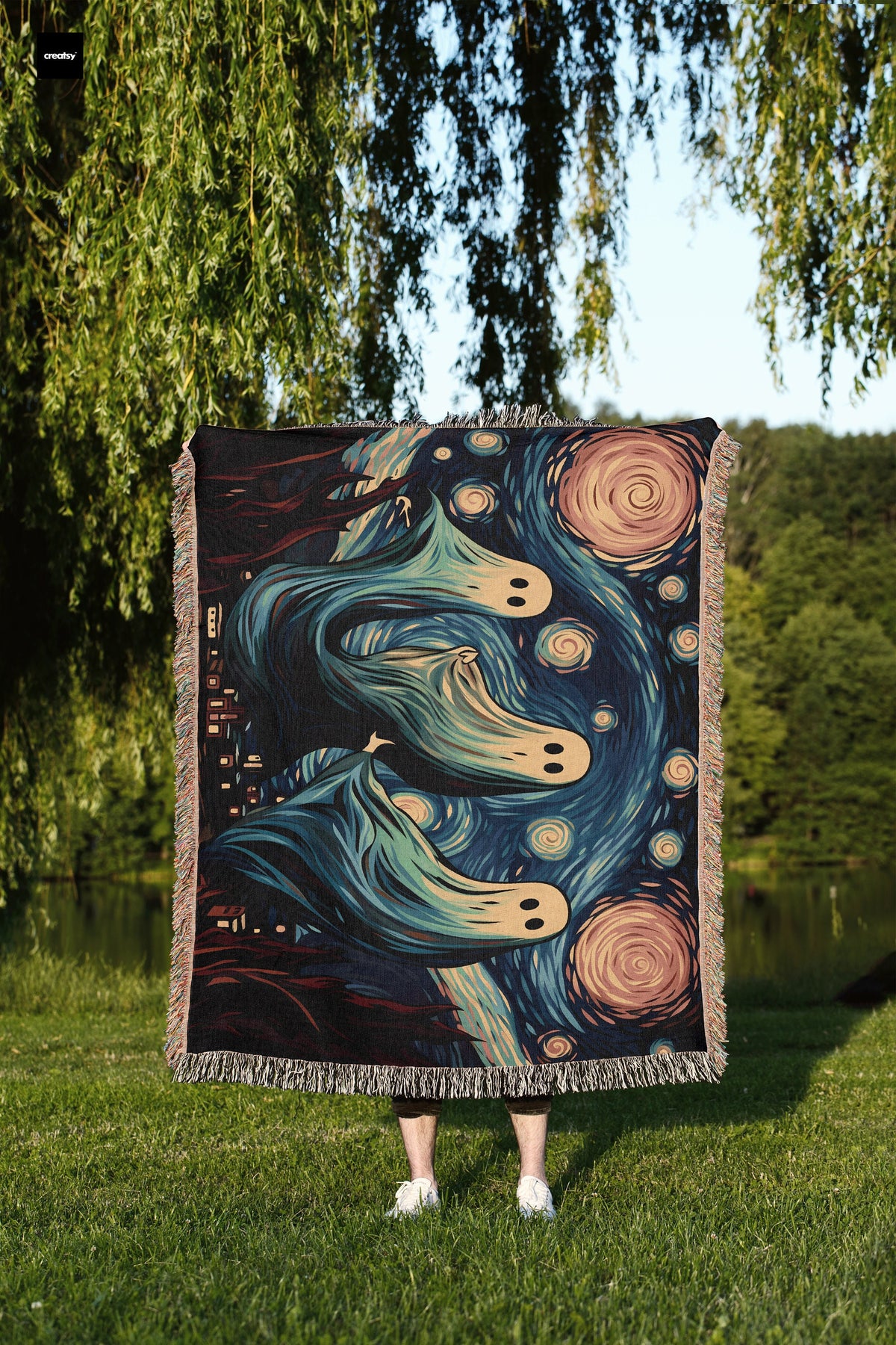 Three Van Ghosts Throw Blanket