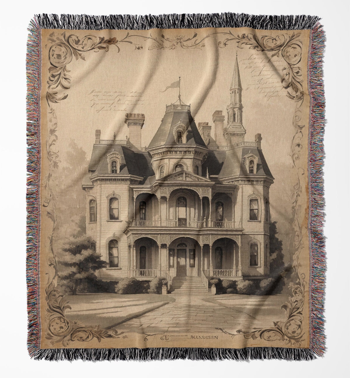 Vintage House Throw Blanket