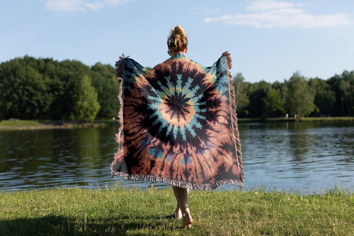 Rainbow Tie Dye  Throw Blanket