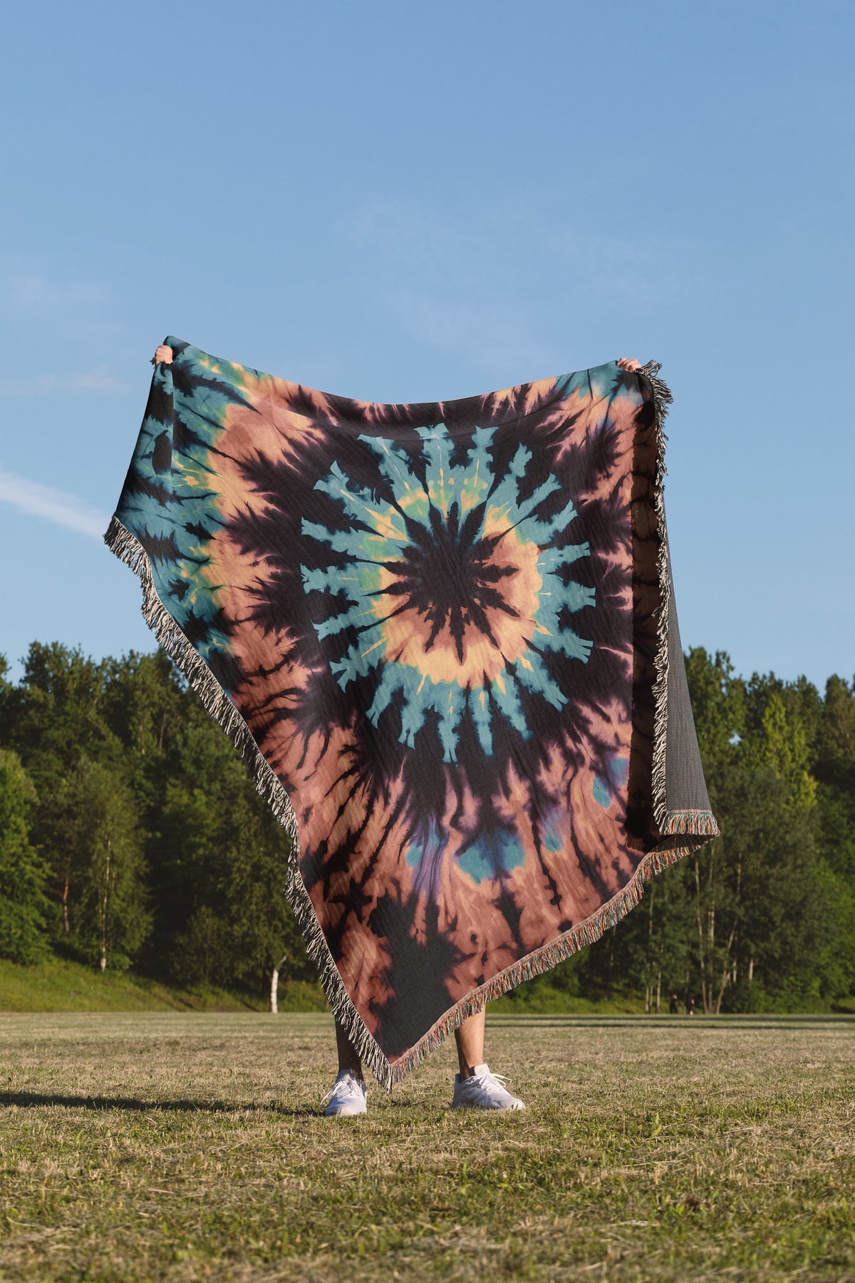 Rainbow Tie Dye  Throw Blanket