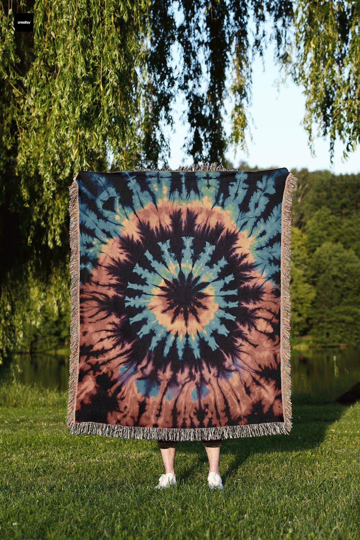 Rainbow Tie Dye  Throw Blanket