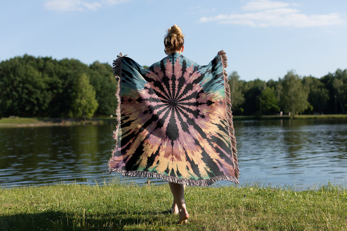 Retro Tie Dye  Throw Blanket