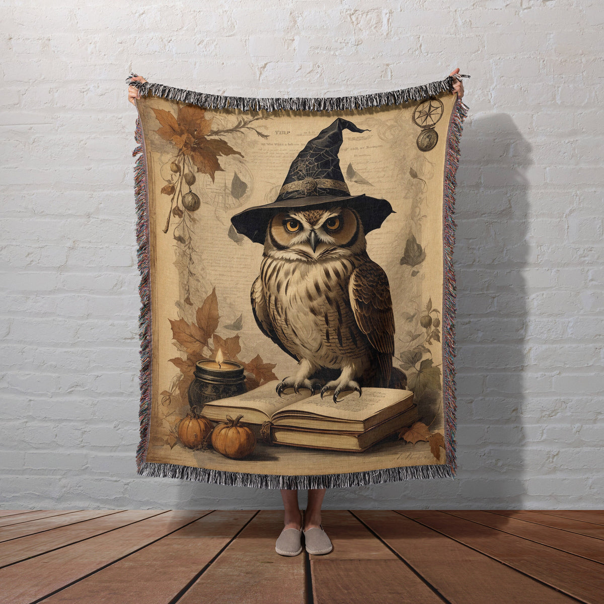 Autumn Owl Throw Blanket