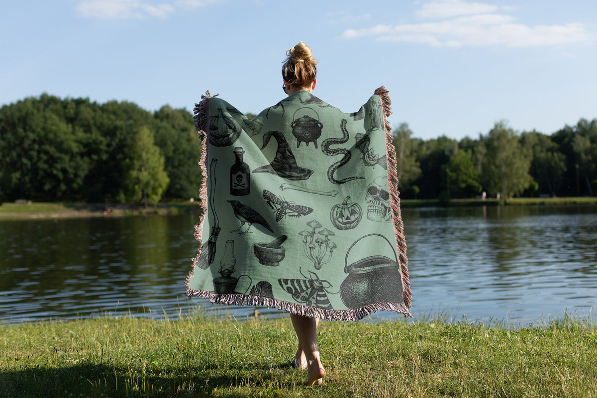 Witchy Pattern Halloween Blanket