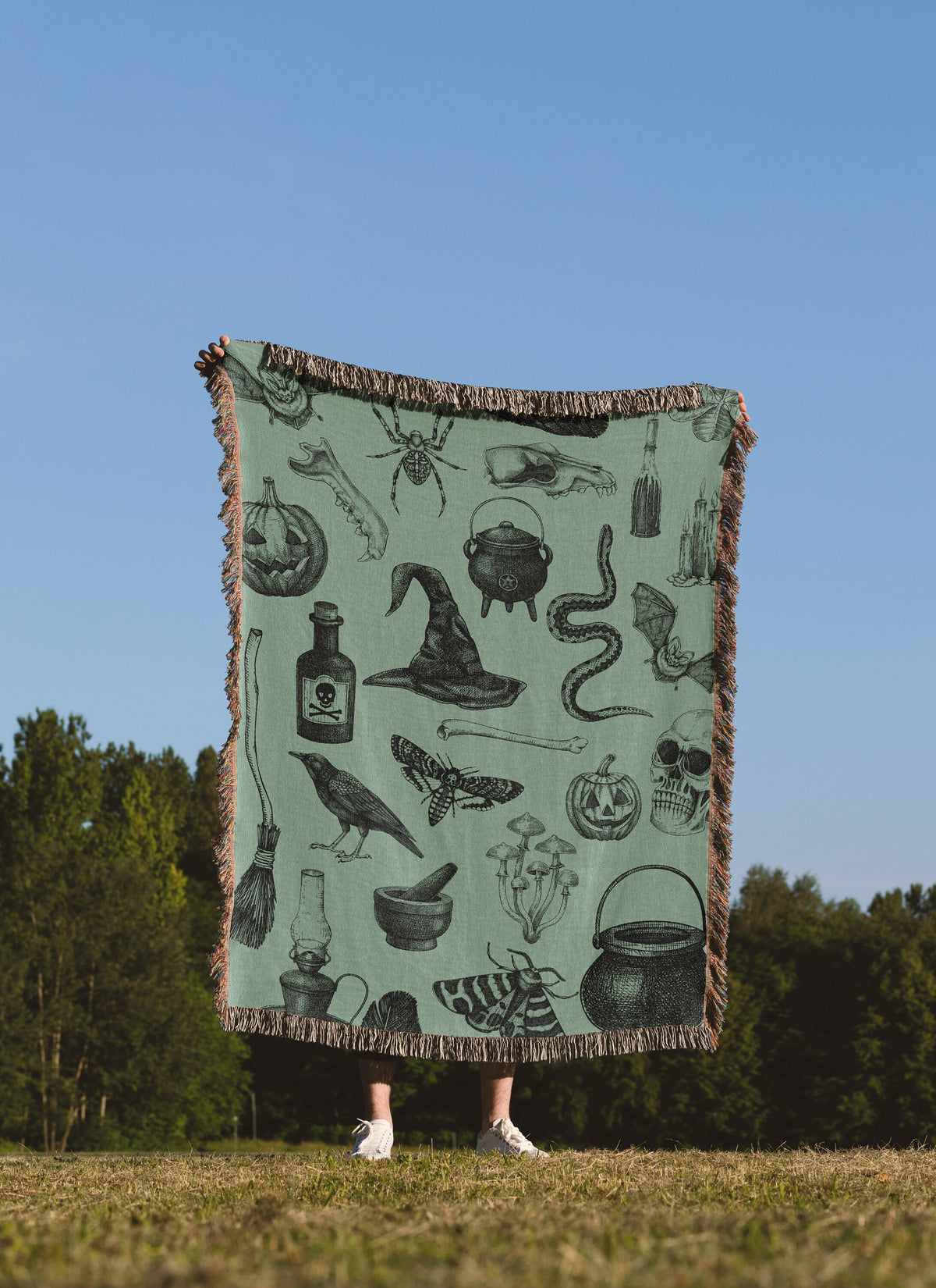 Witchy Pattern Halloween Blanket