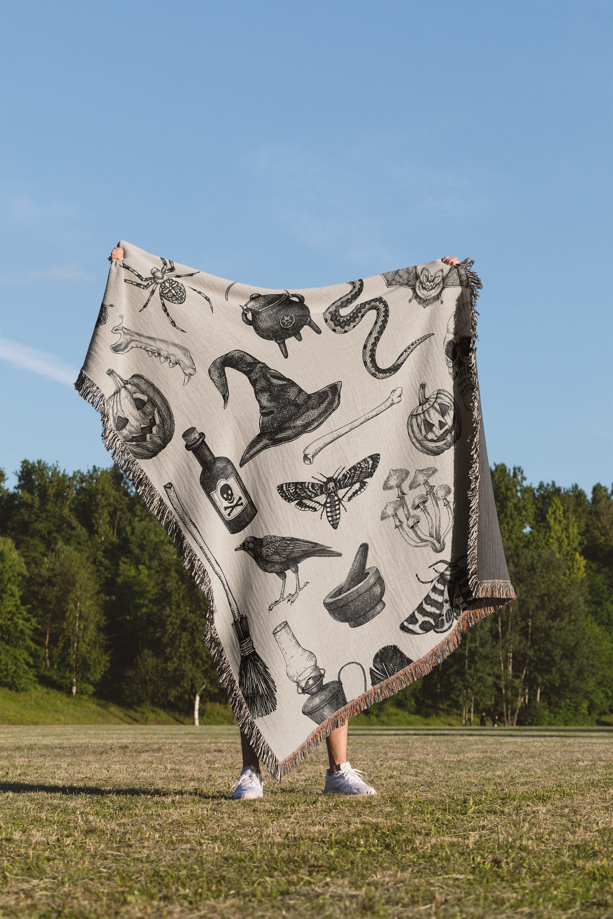 Witchy Pattern Halloween Blanket