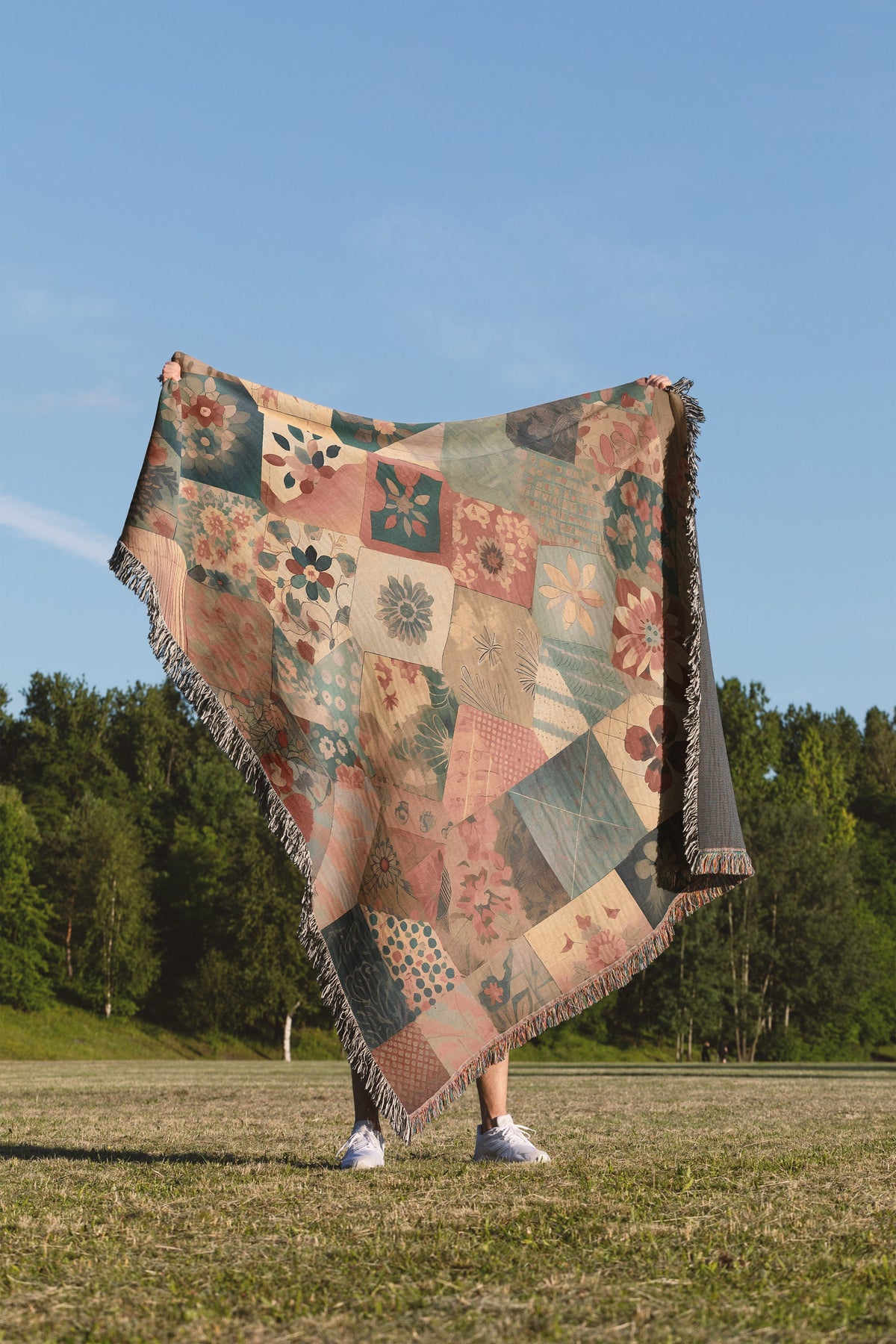 Faux Farmhouse Quilt Throw Blanket