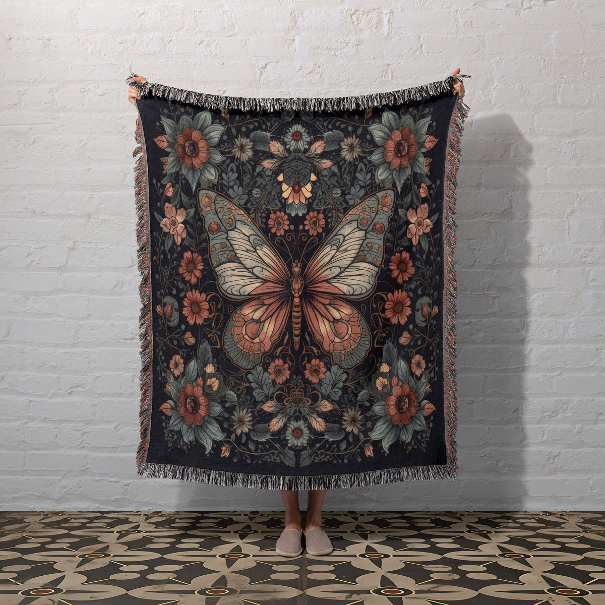 Moody Butterfly Throw Blanket