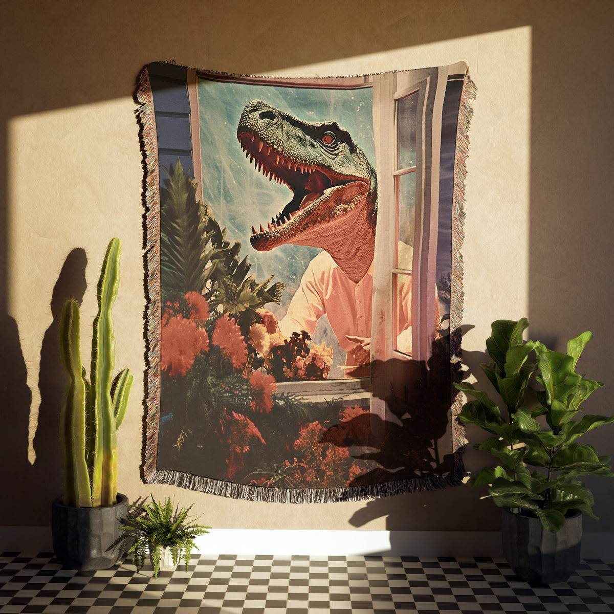 Jurassic Collage Throw Blanket