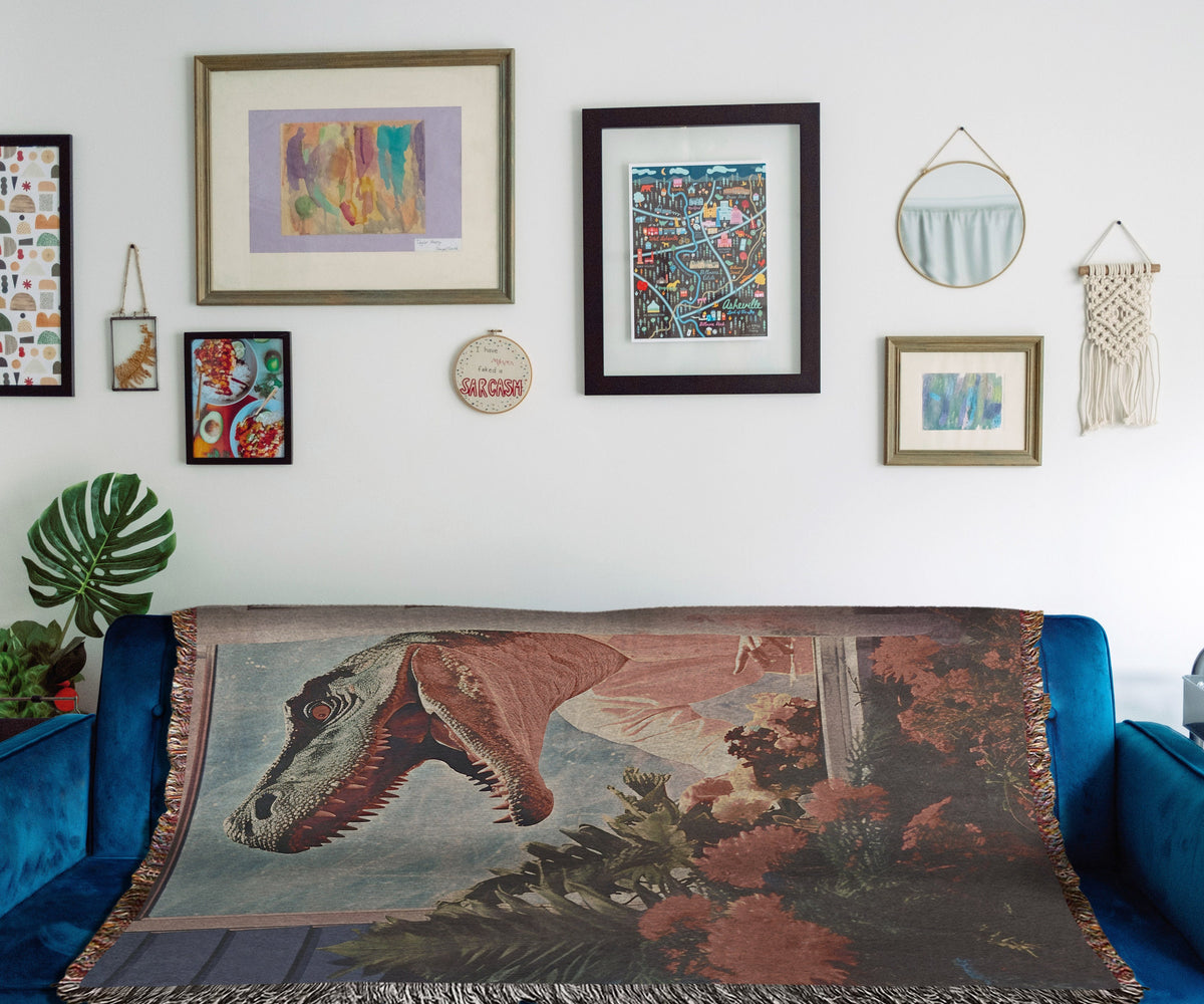 Jurassic Collage Throw Blanket