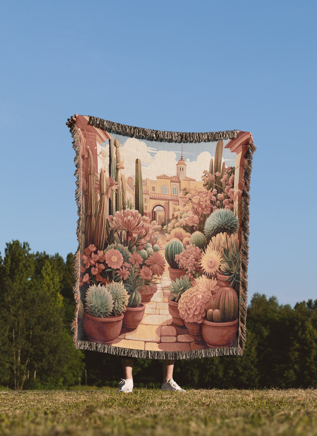 Cactus City View  Throw Blanket