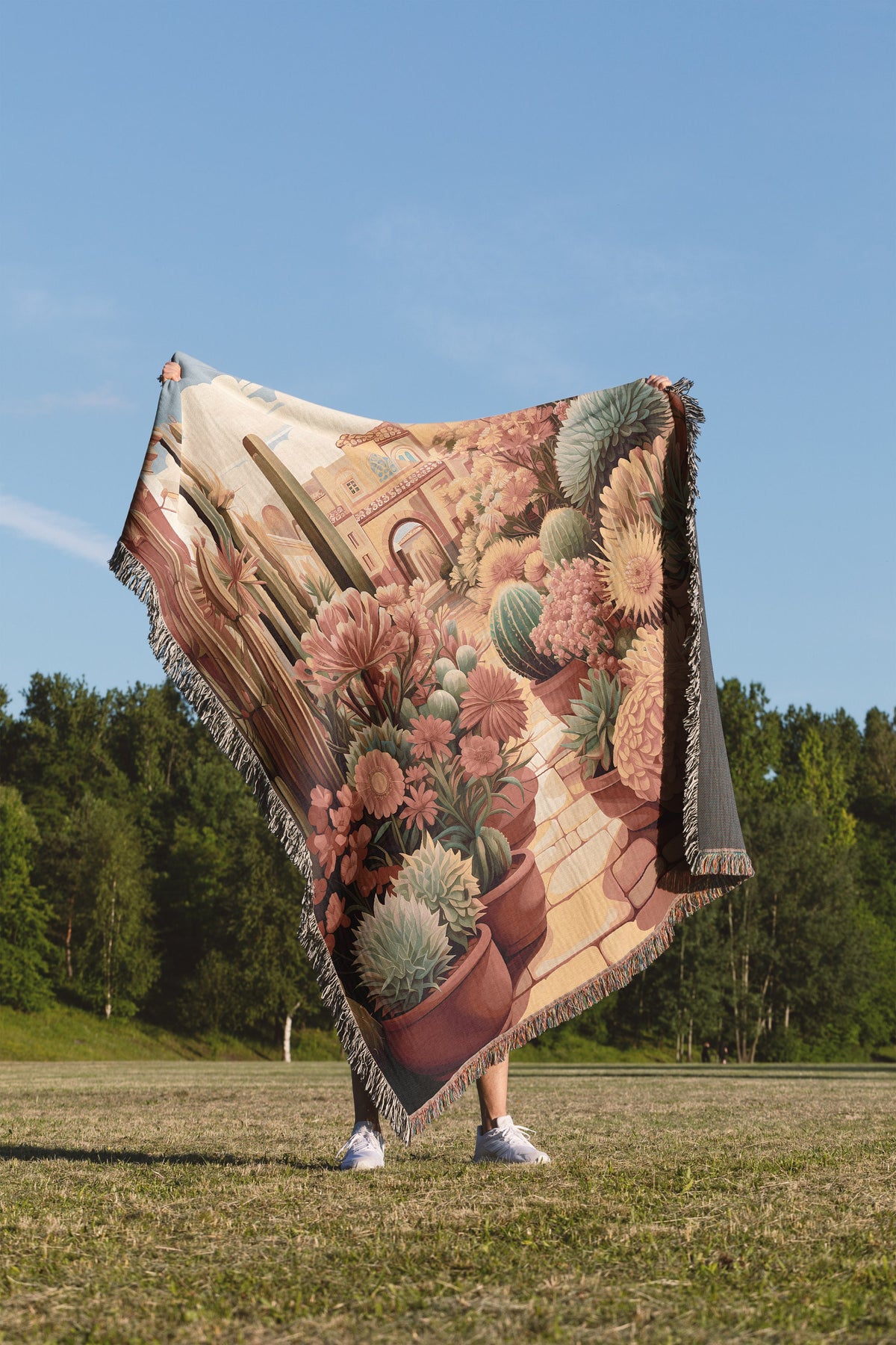 Cactus City View  Throw Blanket