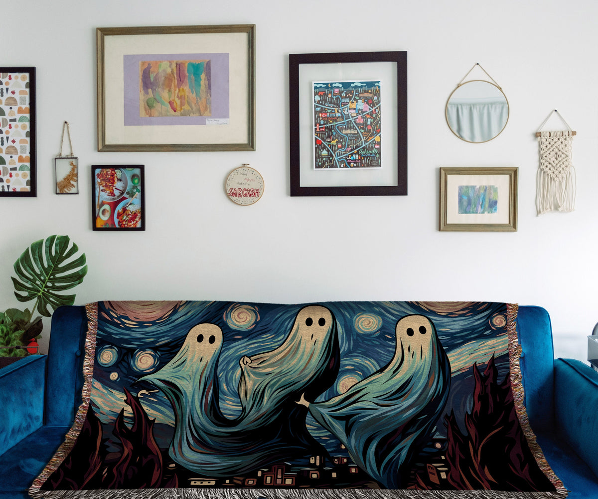 Three Van Ghosts Throw Blanket