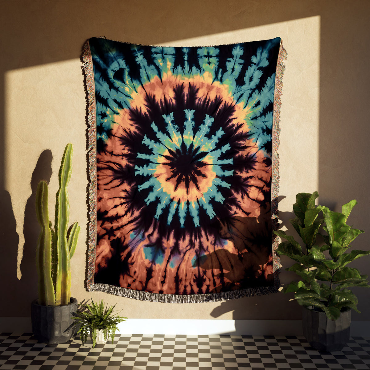 Rainbow Tie Dye  Throw Blanket