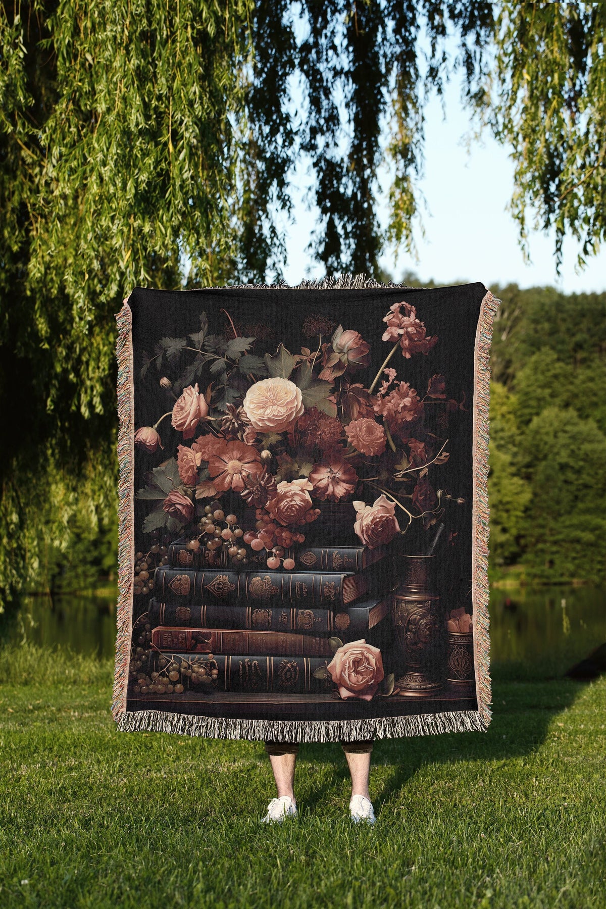 Botanical Books Throw Blanket