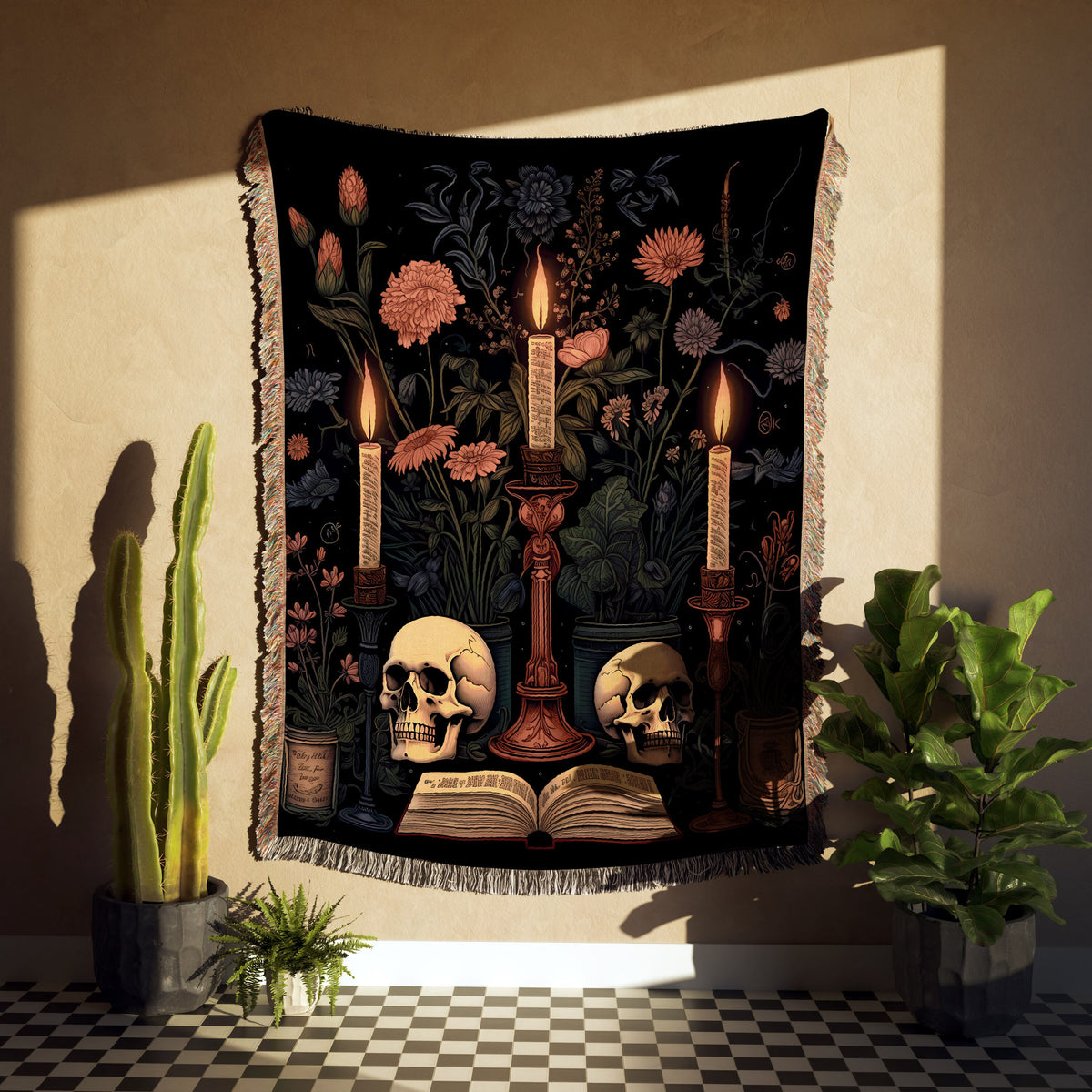 Botanical Candlestick Throw Blanket