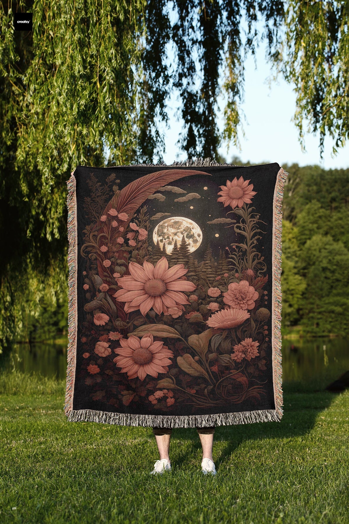 Celestial Blooms  Throw Blanket