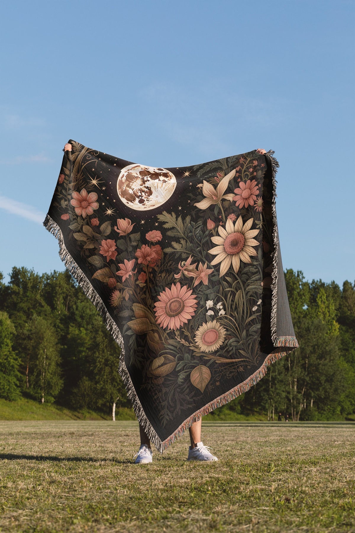 Lunar Garden  Throw Blanket