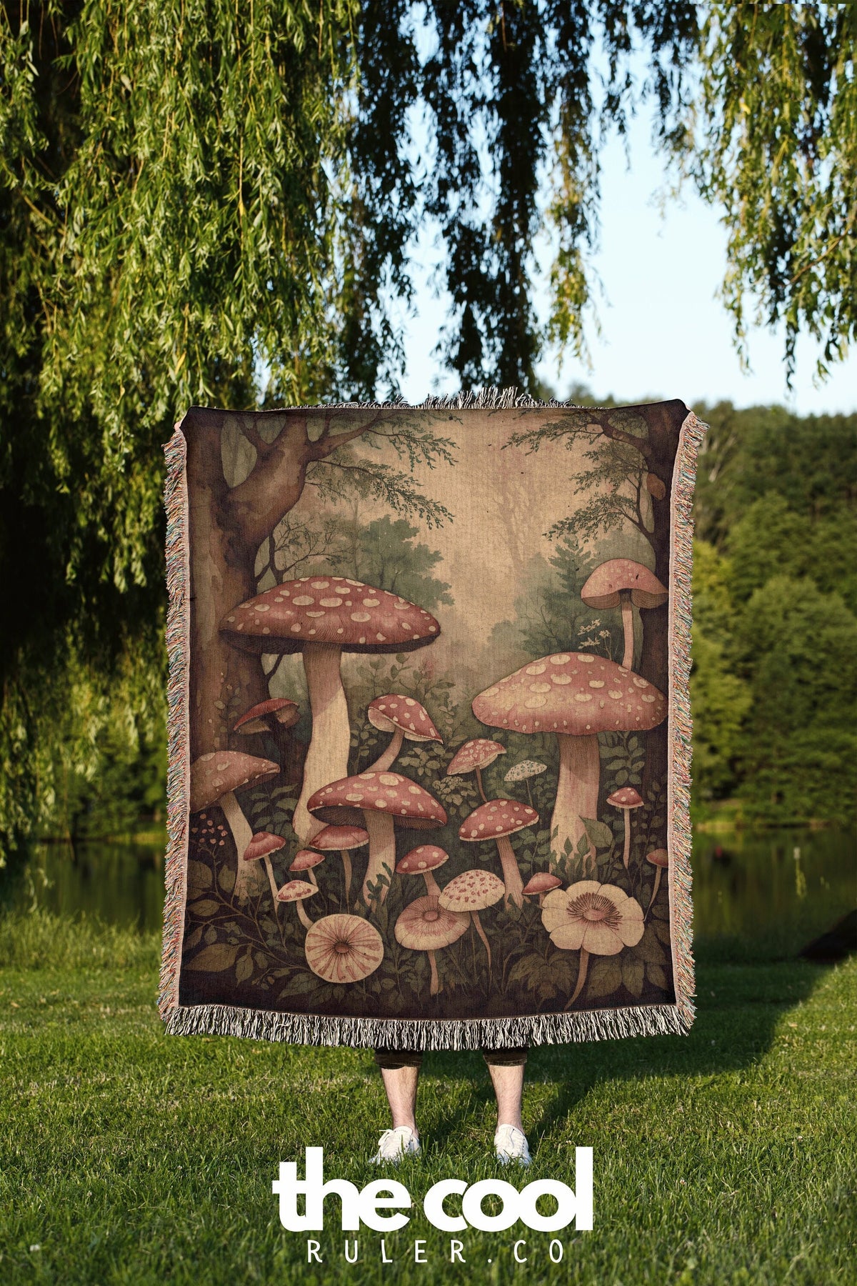 Woodland Mushrooms Throw Blanket