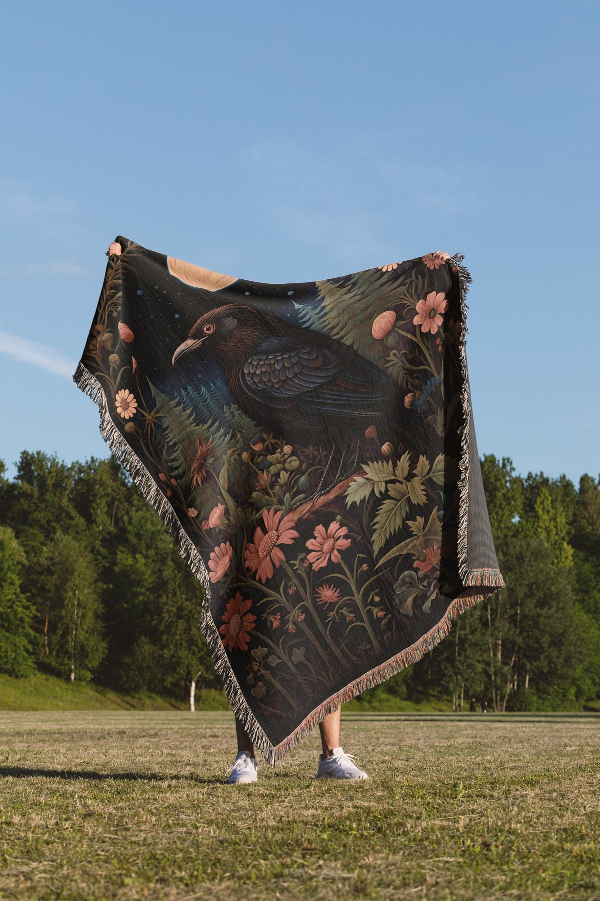 Luna Raven Throw Blanket