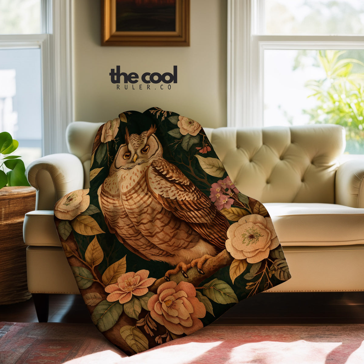 Woodland Owl Throw Blanket