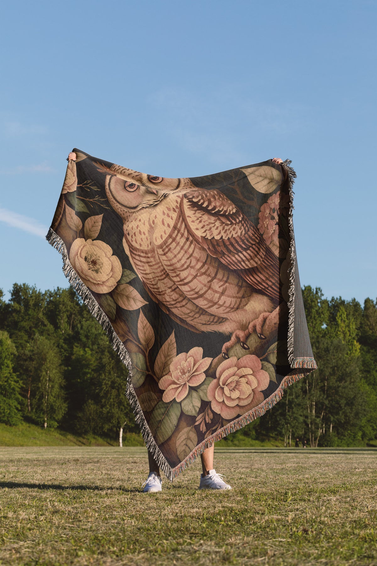 Woodland Owl Throw Blanket